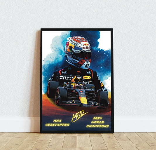 Max Verstappen World Champion 2024 Red Bull Racing Formula 1 Autografo Signature Series