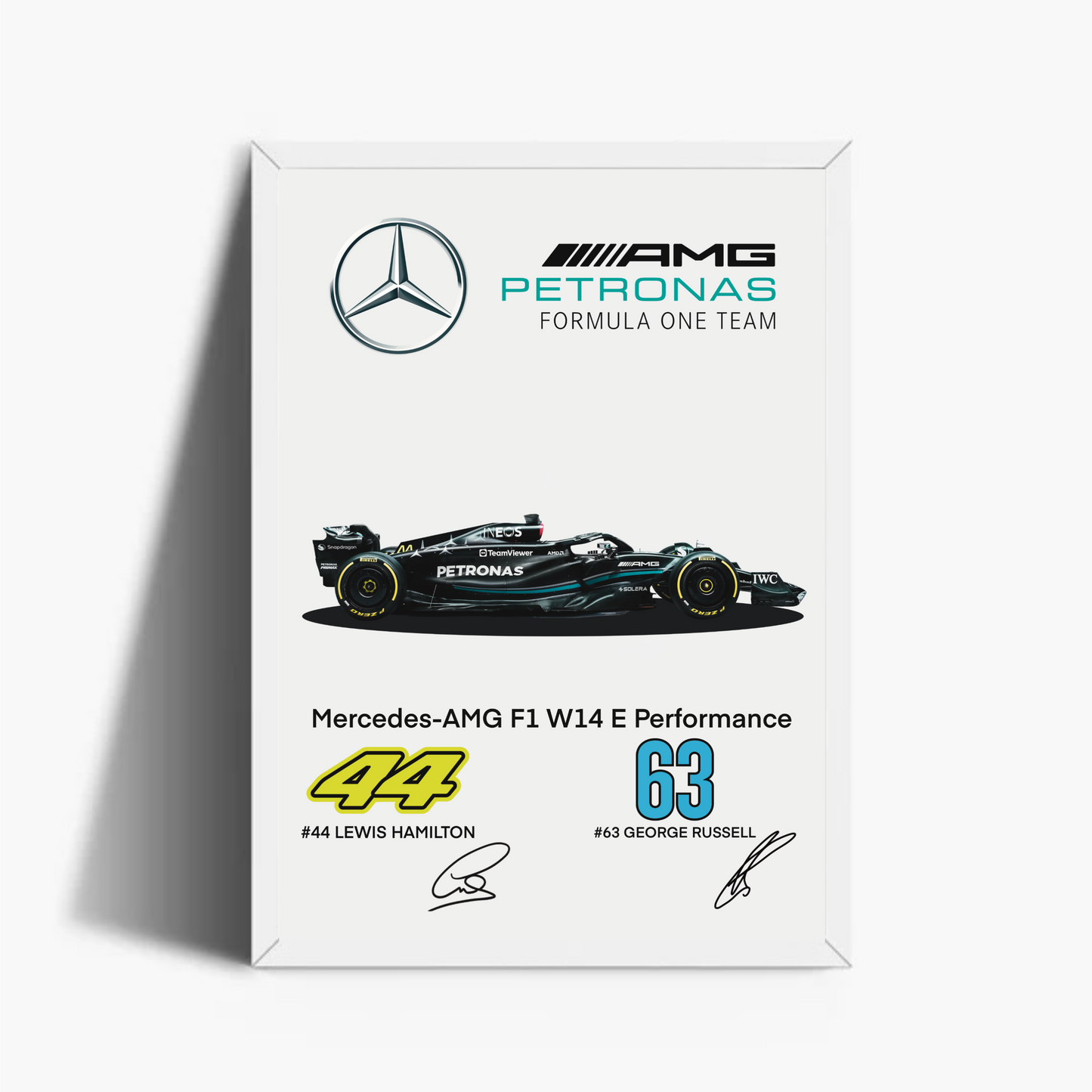 Mercedes AMG-F1 W14 2023 Hamilton - Russell Stampa Grafica Signature