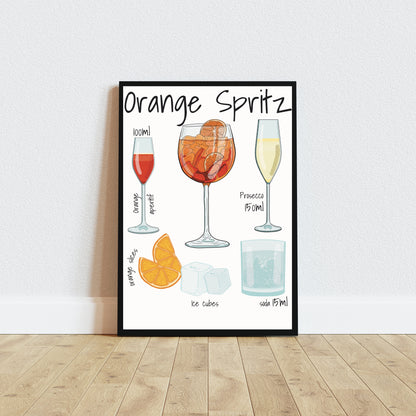 Orange Spritz Stampa Grafica Scheda Ricetta