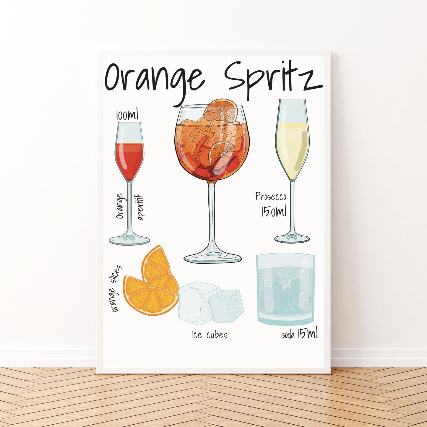 Orange Spritz Stampa Grafica Scheda Ricetta