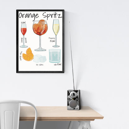 Orange Spritz Stampa Grafica Scheda Ricetta