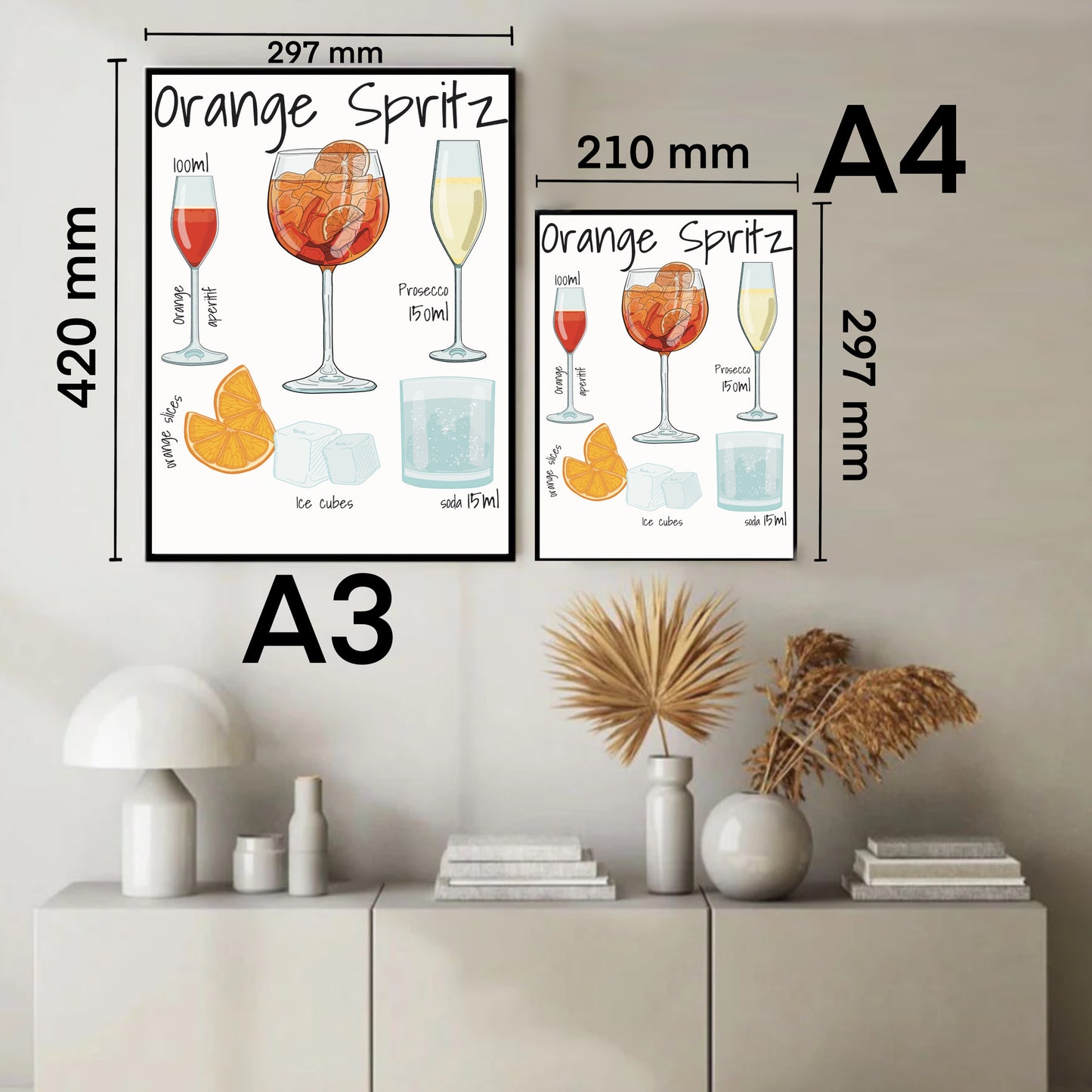 Orange Spritz Stampa Grafica Scheda Ricetta