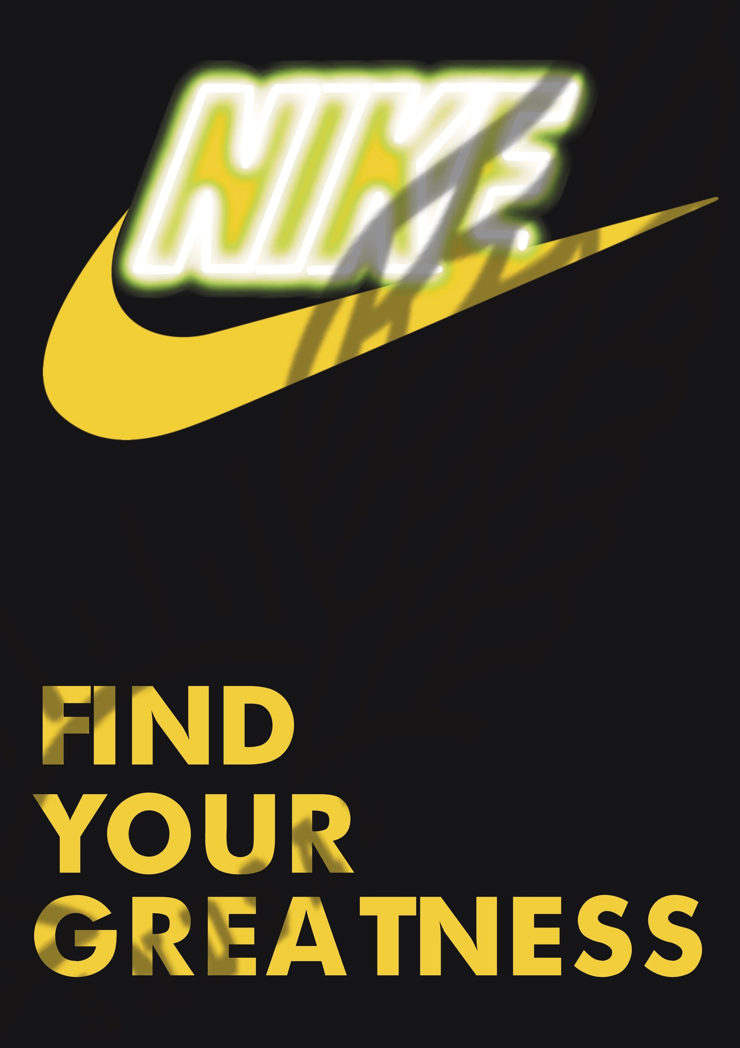 FIND YOUR GREATNESS Giallo Illustrazione Stampa Grafica Poster