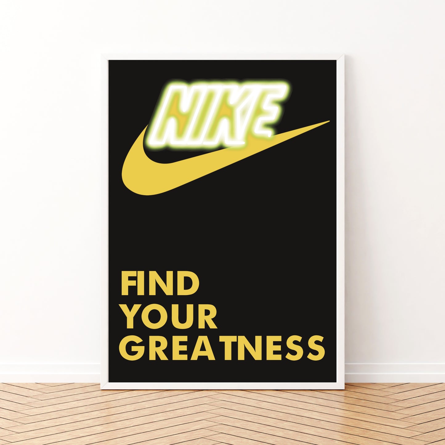 FIND YOUR GREATNESS Giallo Illustrazione Stampa Grafica Poster