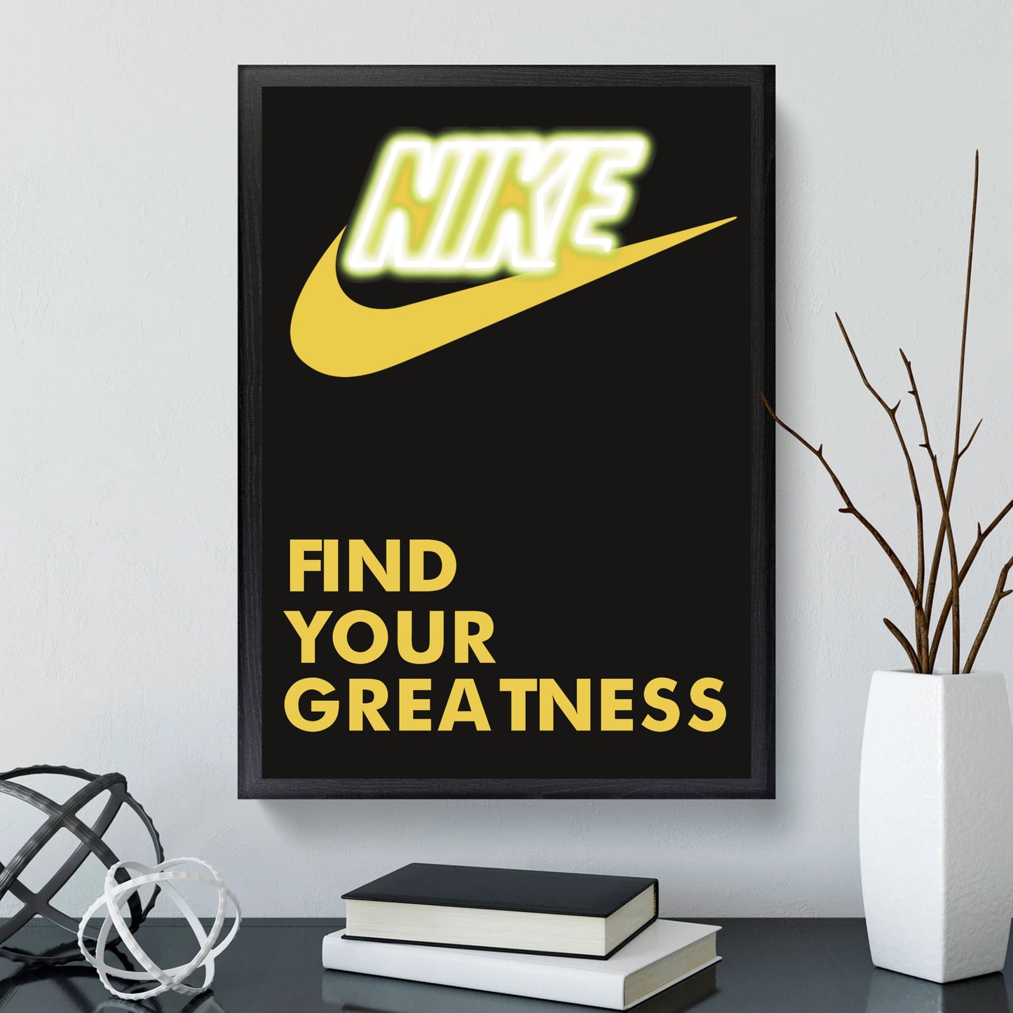 FIND YOUR GREATNESS Giallo Illustrazione Stampa Grafica Poster