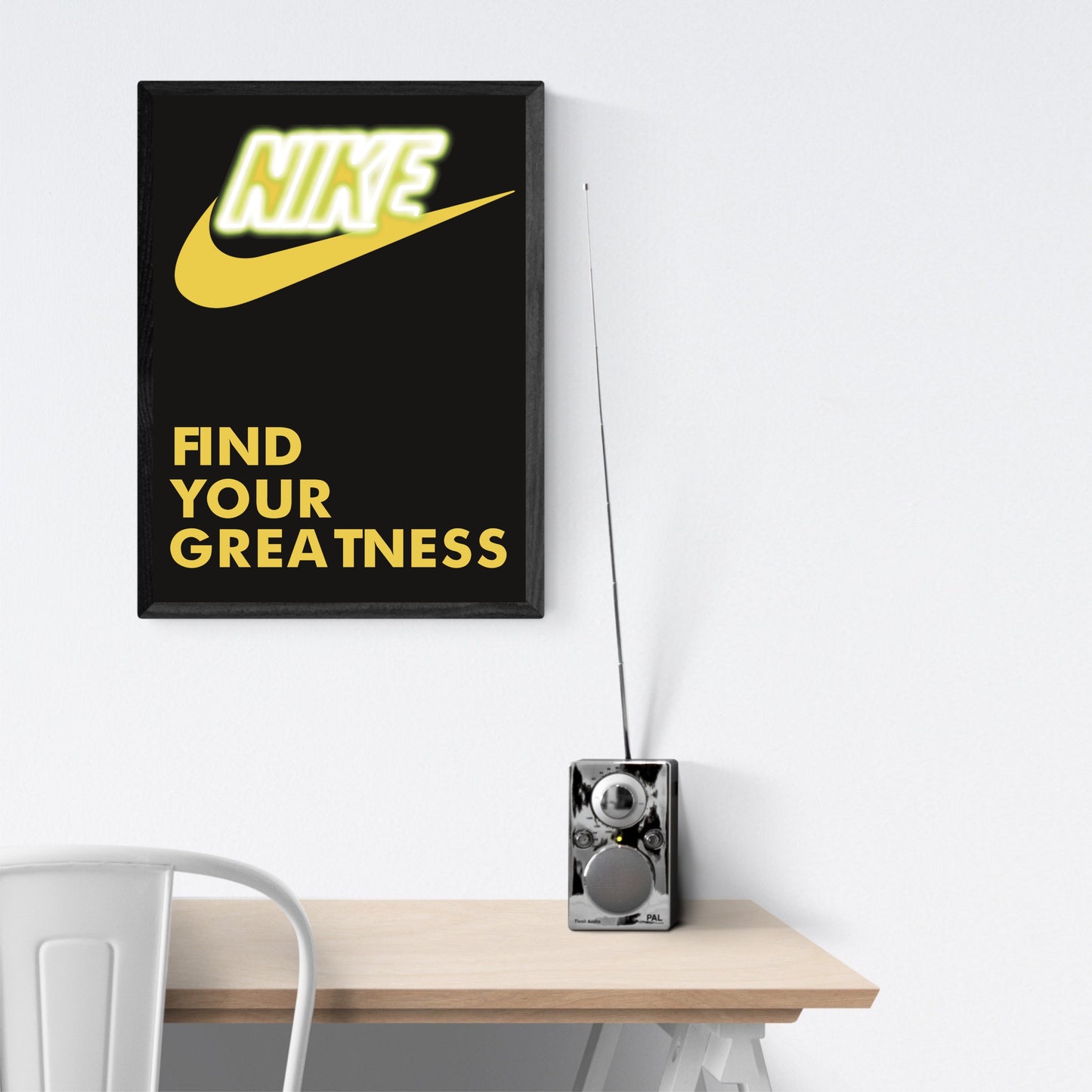 FIND YOUR GREATNESS Giallo Illustrazione Stampa Grafica Poster