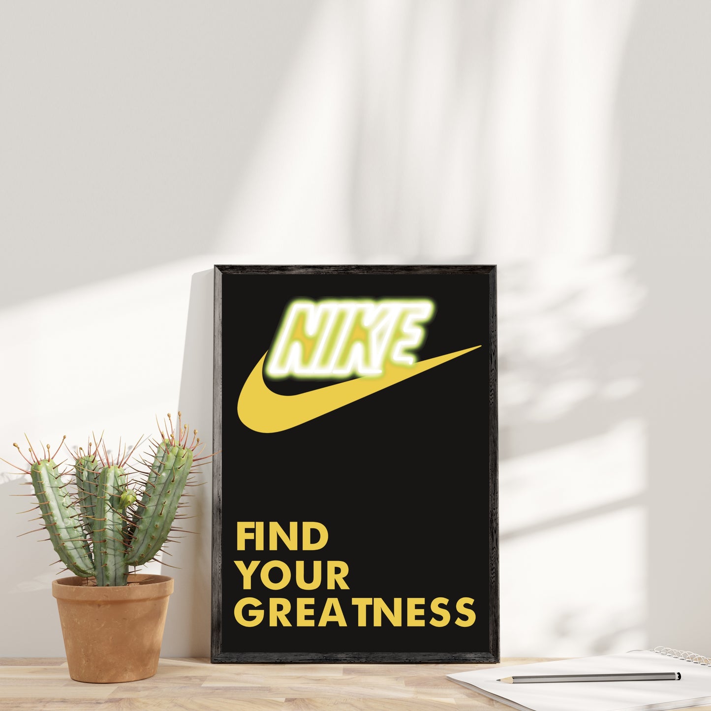 FIND YOUR GREATNESS Giallo Illustrazione Stampa Grafica Poster