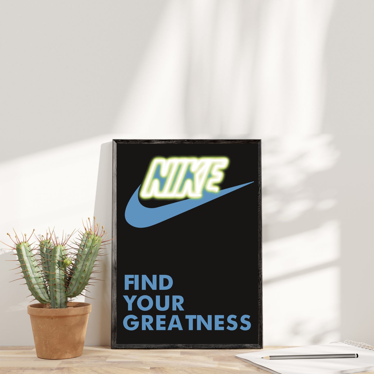 FIND YOUR GREATNESS Blu illustrazione Stampa Grafica Poster