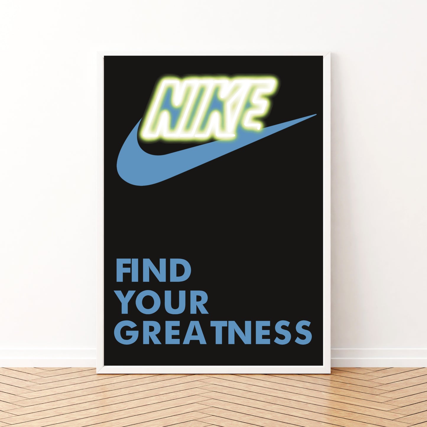 FIND YOUR GREATNESS Blu illustrazione Stampa Grafica Poster