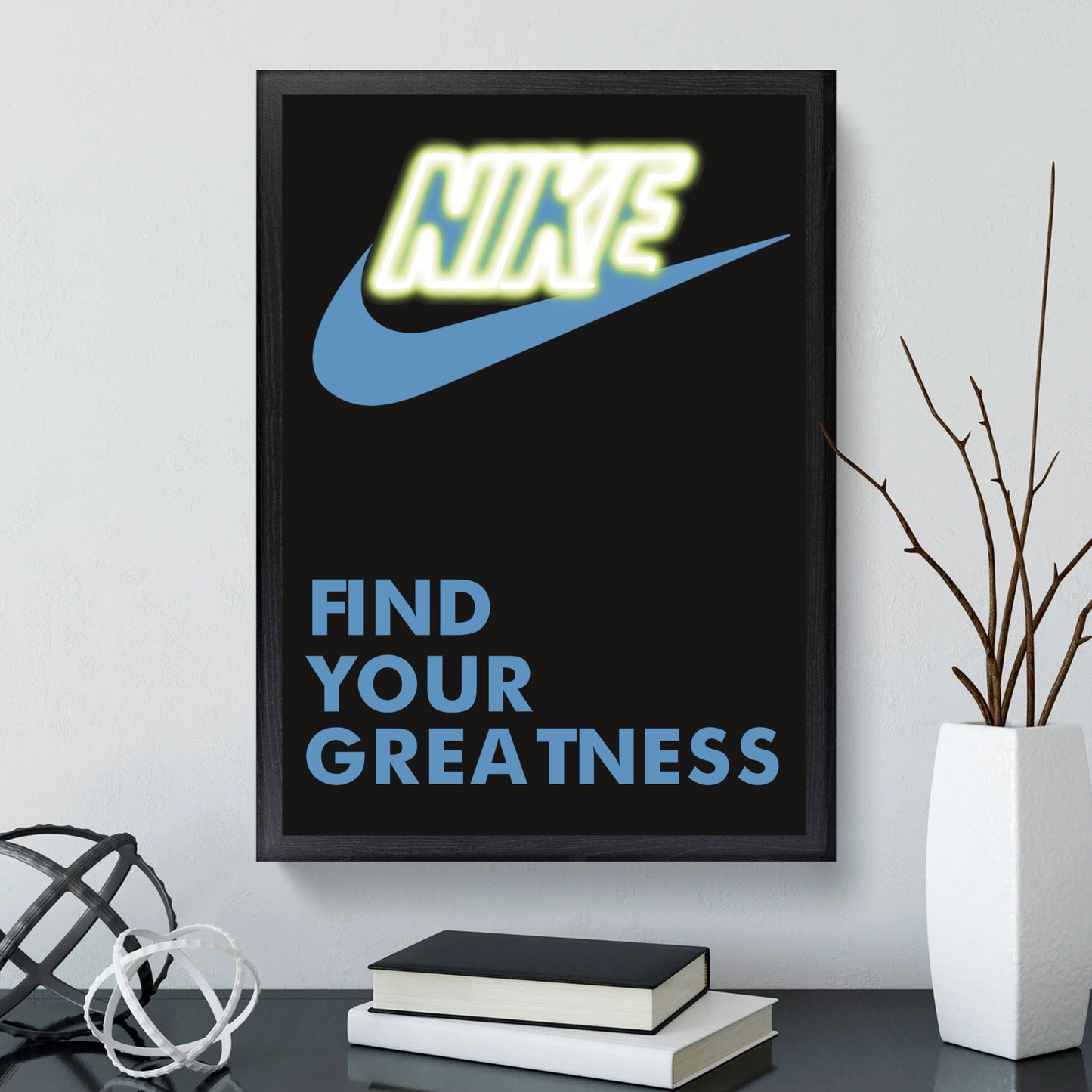 FIND YOUR GREATNESS Blu illustrazione Stampa Grafica Poster