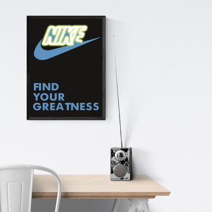 FIND YOUR GREATNESS Blu illustrazione Stampa Grafica Poster