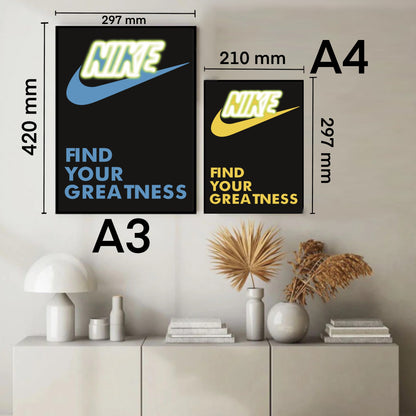 FIND YOUR GREATNESS Blu illustrazione Stampa Grafica Poster