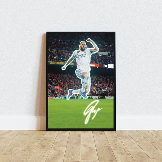 Karim Benzema Real Madrid Watercolor Signature