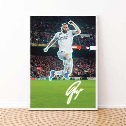 Karim Benzema Real Madrid Watercolor Signature