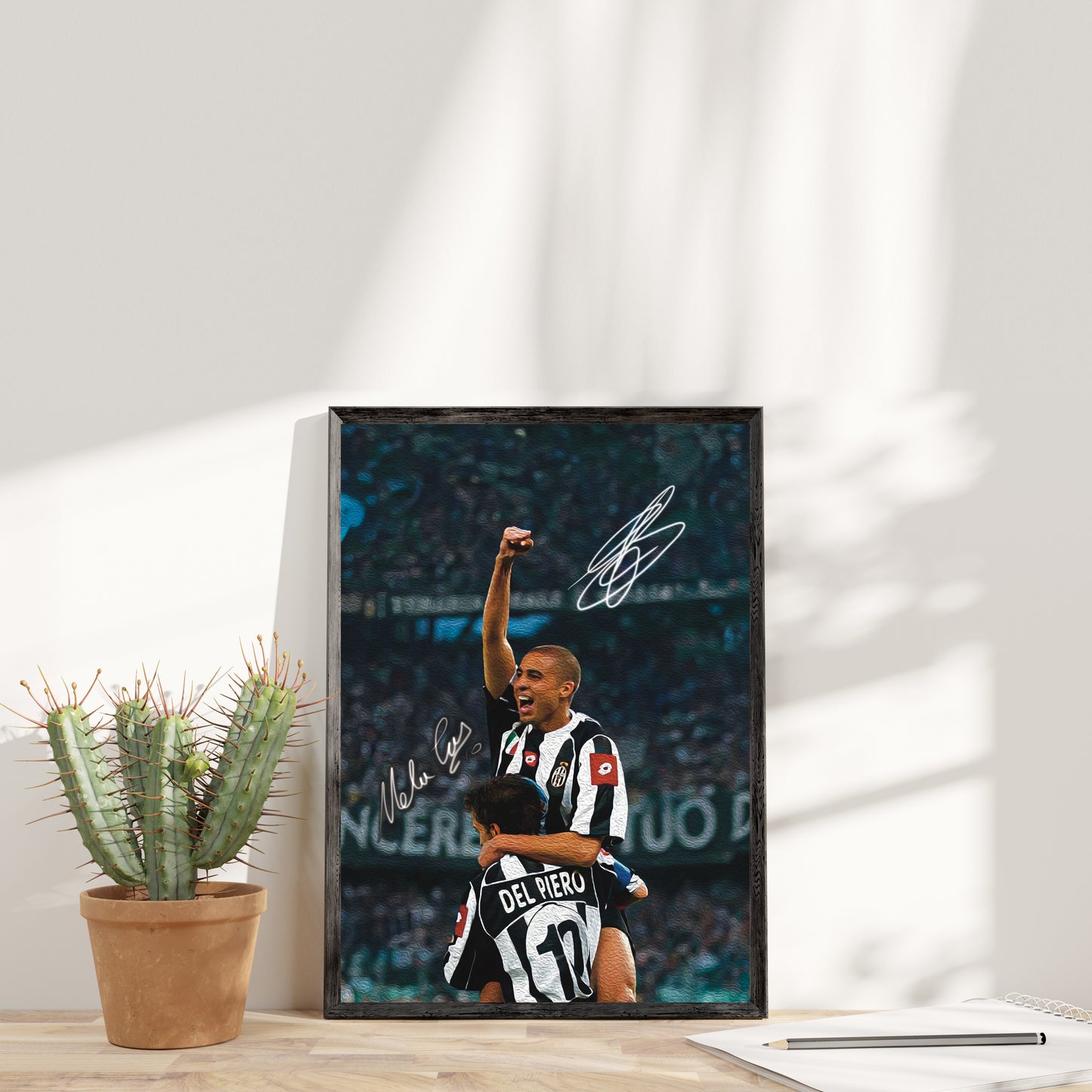 Del Piero & Trezeguet JUVENTUS Watercolor Signature