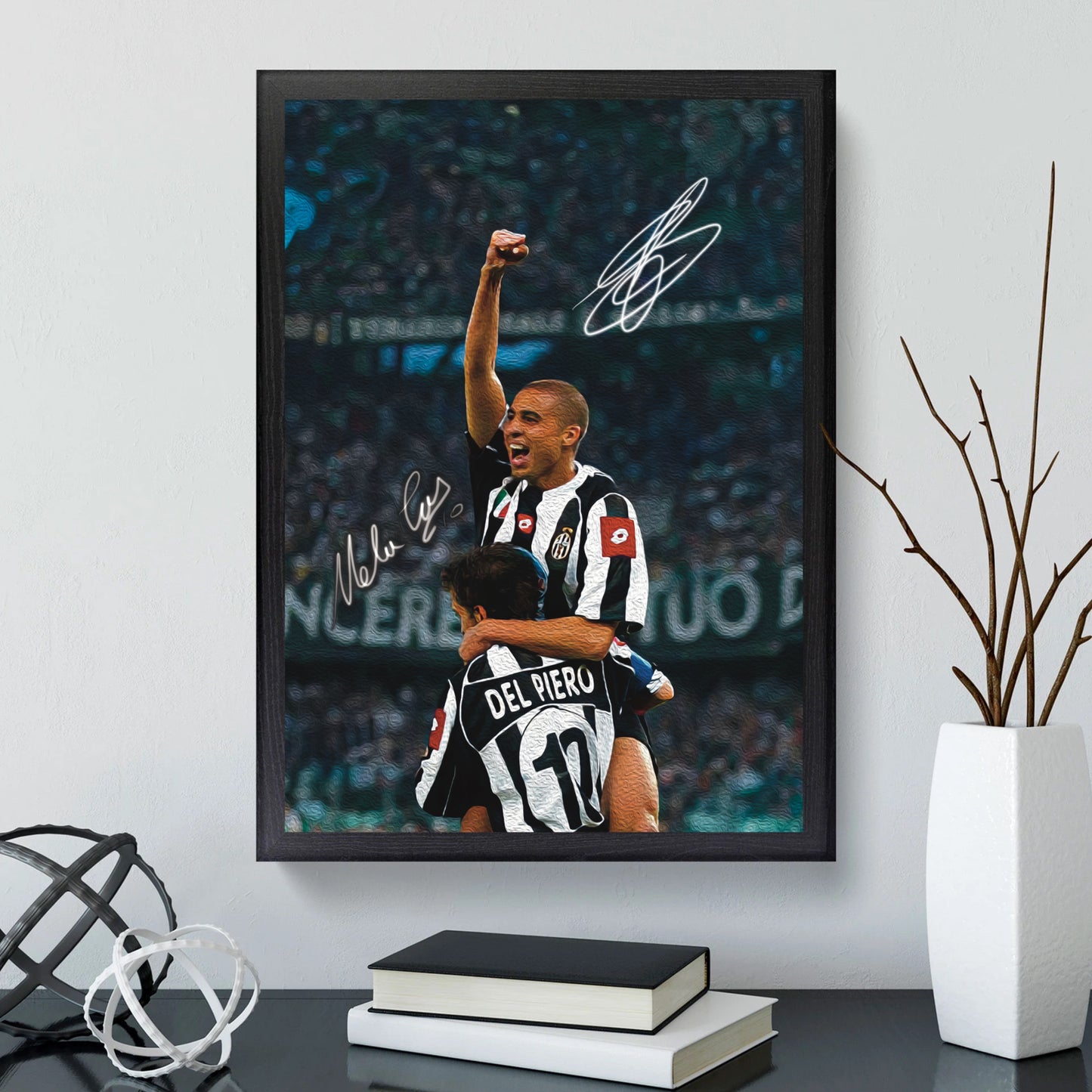 Del Piero & Trezeguet JUVENTUS Watercolor Signature