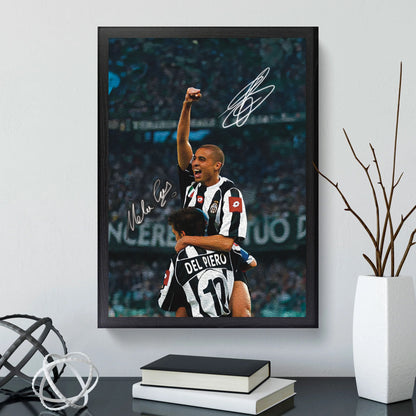 Del Piero & Trezeguet JUVENTUS Watercolor Signature