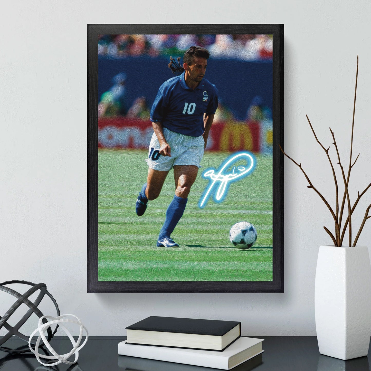 Roberto Baggio ITALIA Watercolor Signature