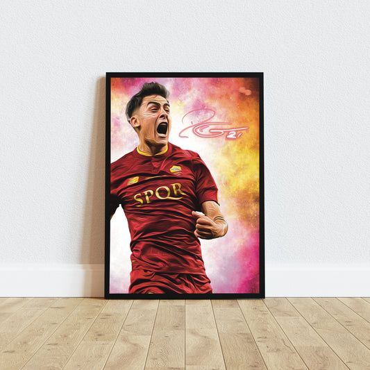 Paulo Dybala Roma Watercolor Signature