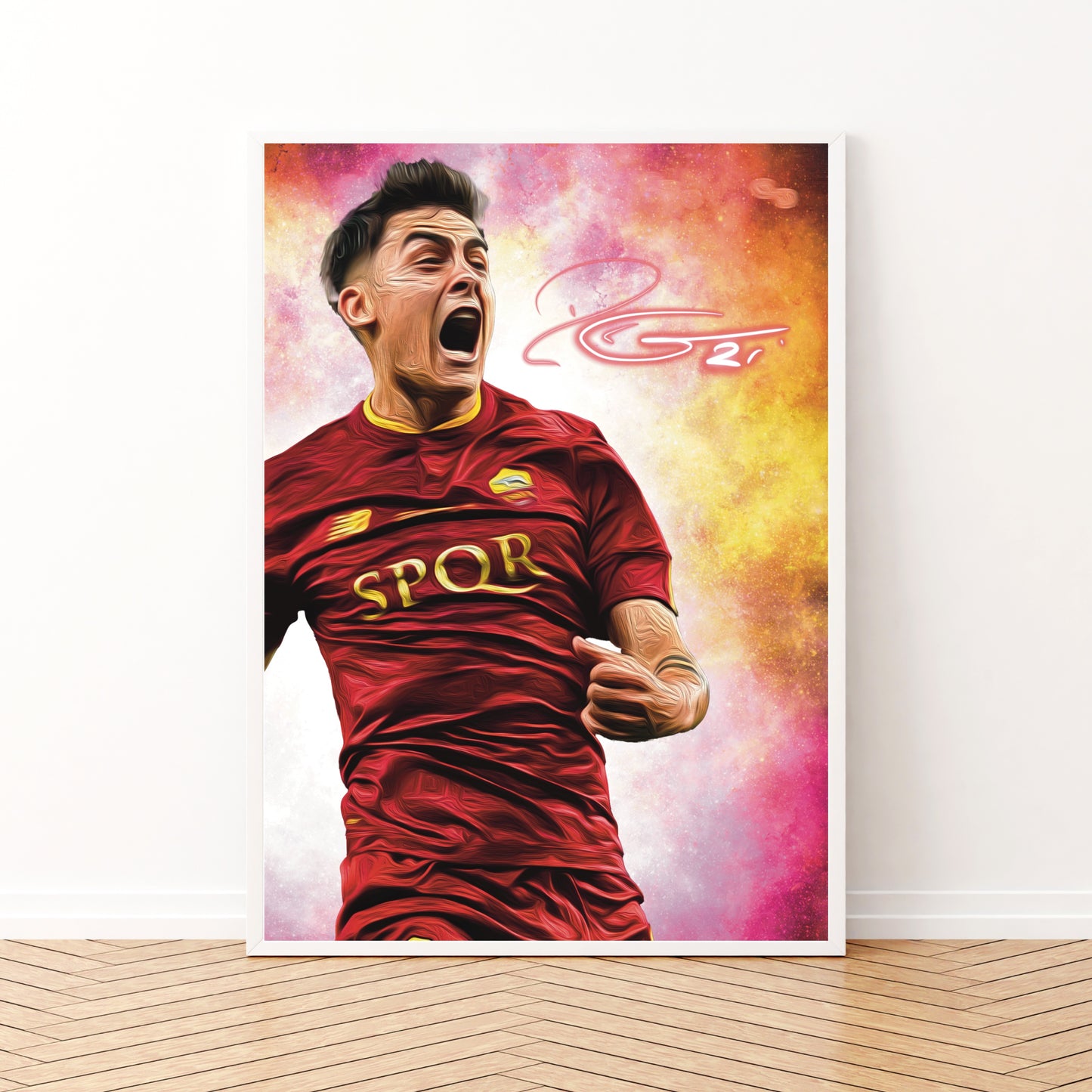 Paulo Dybala Roma Watercolor Signature