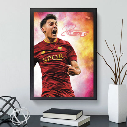 Paulo Dybala Roma Watercolor Signature