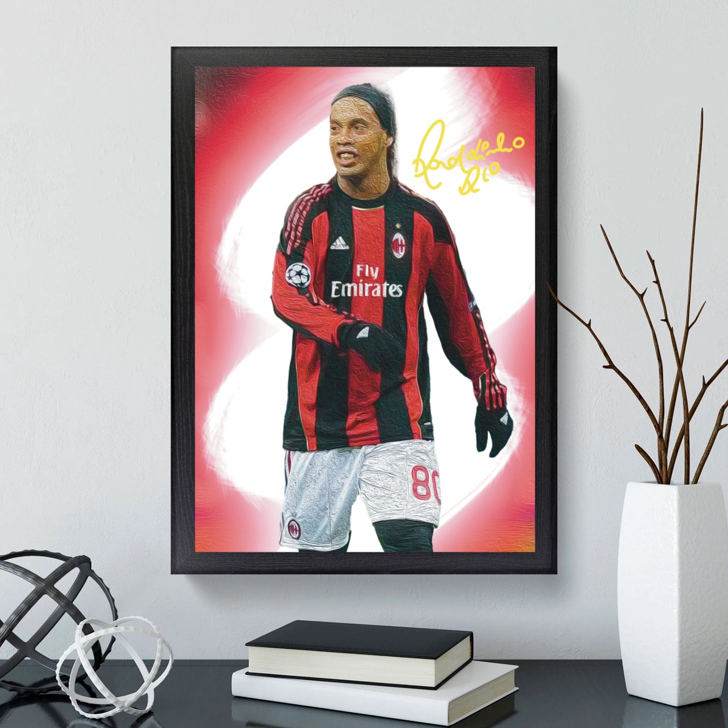 Ronaldinho Milan Watercolor Signature