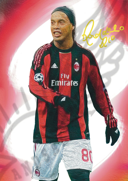 Ronaldinho Milan Watercolor Signature