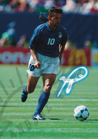 Roberto Baggio ITALIA Watercolor Signature