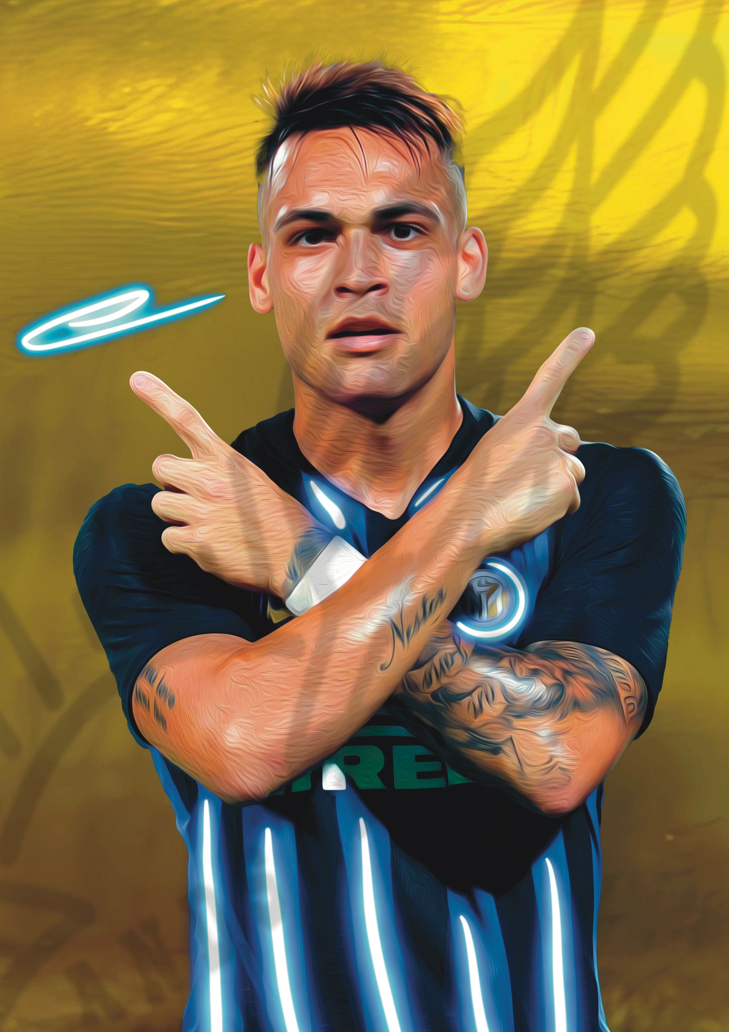 Lautaro Martinez INTER Watercolor Signature