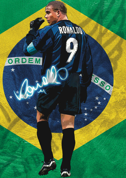 RONALDO INTER 9 Watercolor Signature