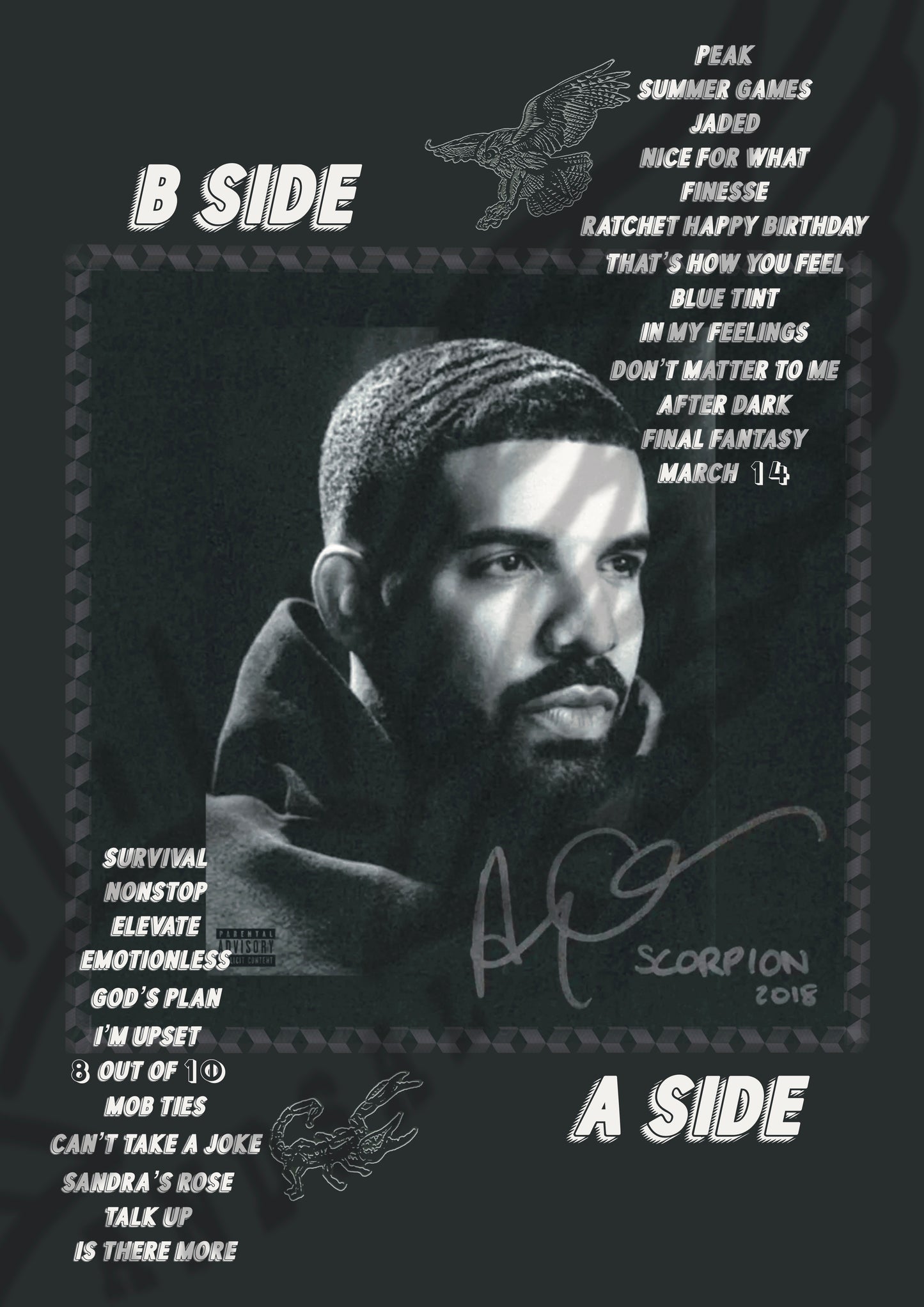 Drake - Scorpion 2018 Album Cover Music Poster