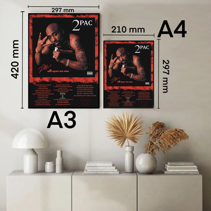 Tupac - All Eyez On Me 1996  Album Cover Music Poster