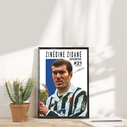 Zinédine Zidane Juventus Portrait Autograph Edition Serie A