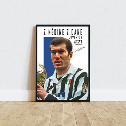 Zinédine Zidane Juventus Portrait Autograph Edition Serie A