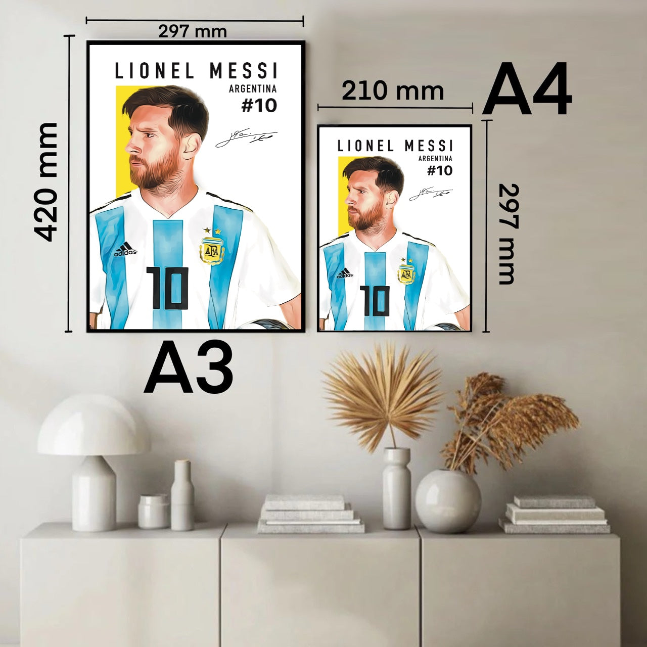 Lionel Messi Argentina Portrait Autograph Edition World Cup and Copa America