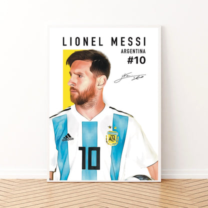 Lionel Messi Argentina Portrait Autograph Edition World Cup and Copa America