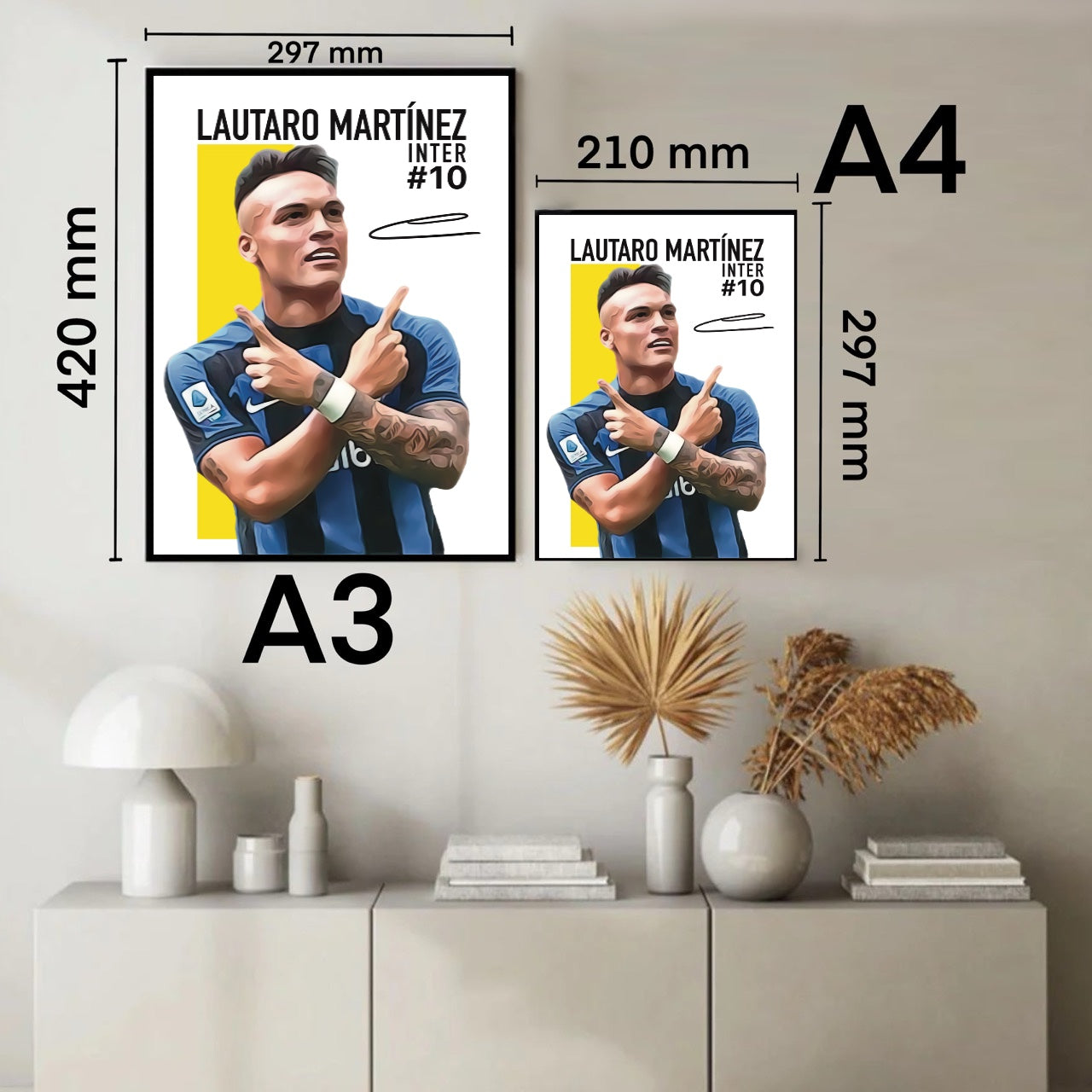 Lautaro Martinez Inter Portrait Autograph Edition Serie A