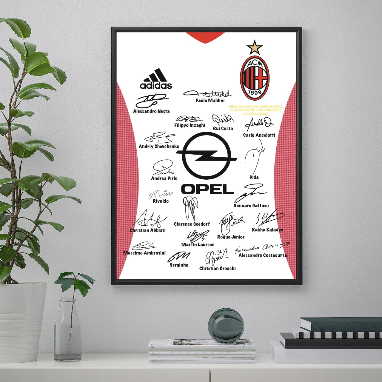 Milan Campione Champions League 2003 Vs Juventus Maglia Squadra Autografi Squadra Collezione