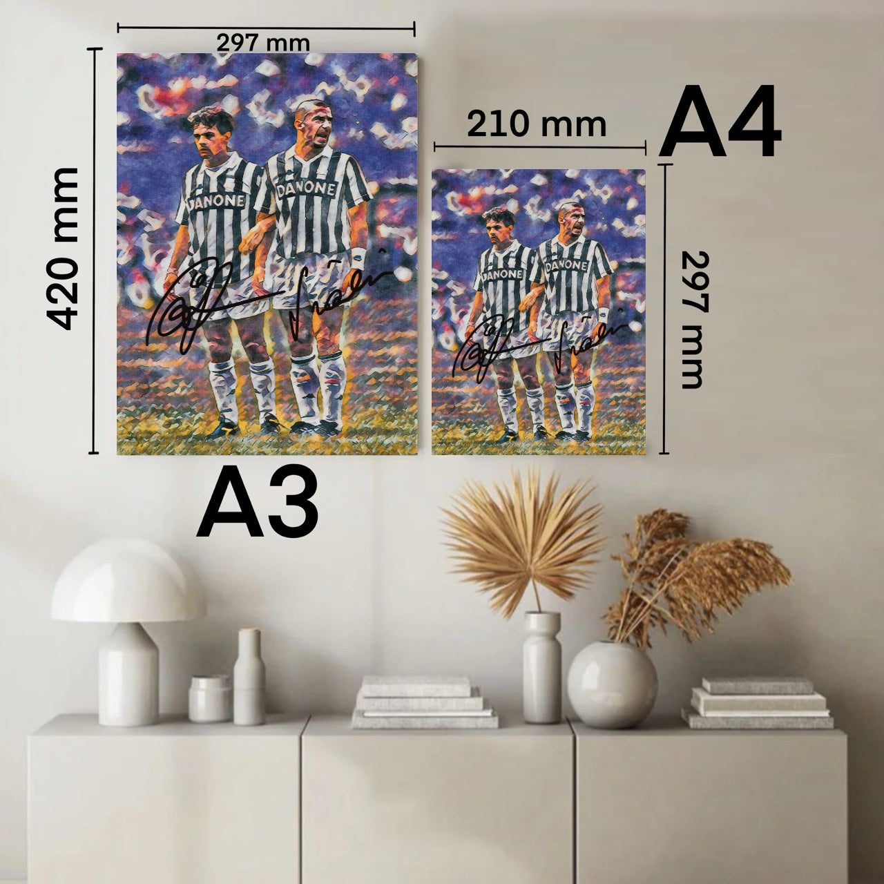 Roberto Baggio & Gianluca Vialli JUVENTUS Autografo Signature Series