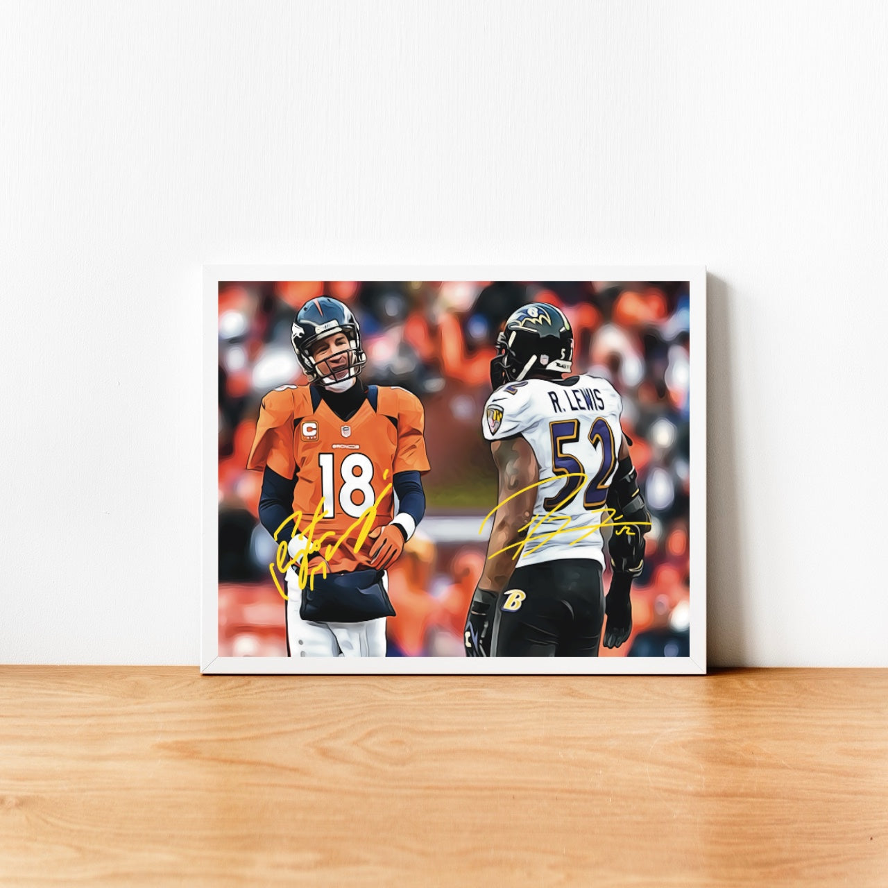 Payton Manning Vs Ray Lewis in Denver Broncos - Baltimore Ravens Autografo Signature Series Duo NFL