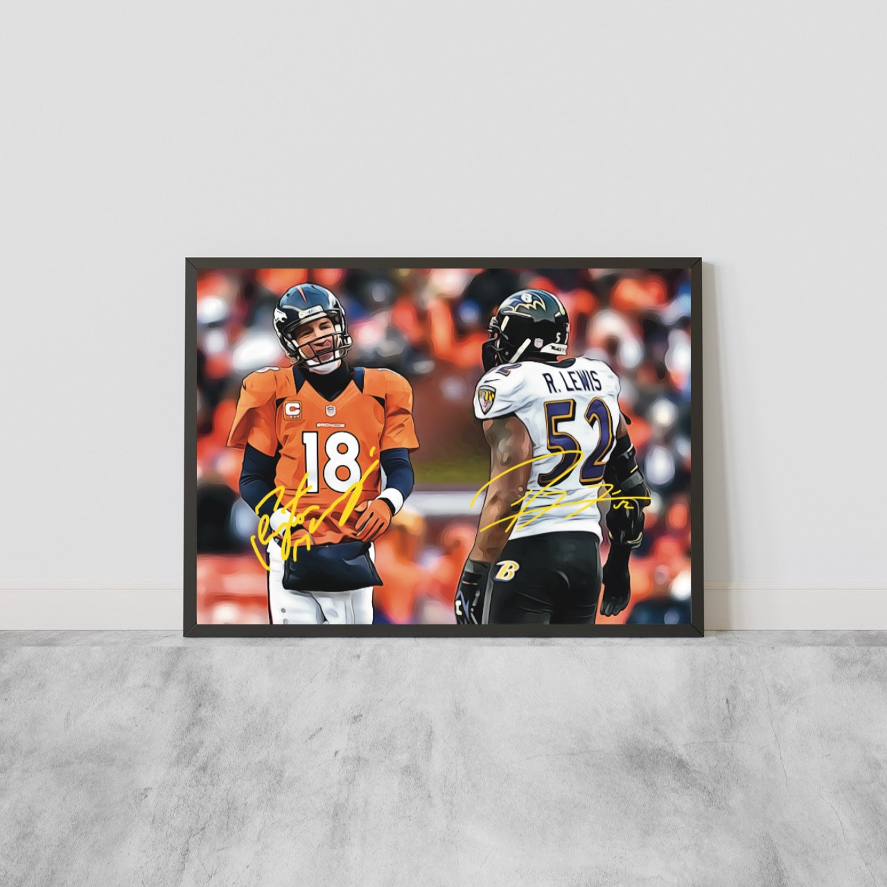 Payton Manning Vs Ray Lewis in Denver Broncos - Baltimore Ravens Autografo Signature Series Duo NFL