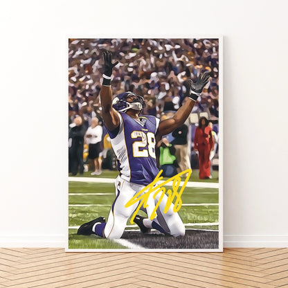 Adrian Peterson Minnesota Vikings Autografo Signature Series NFL SKOL