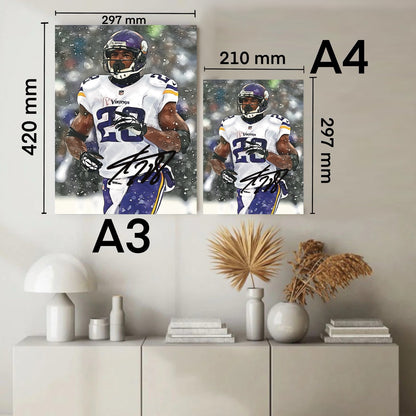 Adrian Peterson Minnesota Vikings Iconic Snow Game Autografo Signature Series NFL SKOL