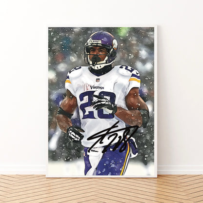 Adrian Peterson Minnesota Vikings Iconic Snow Game Autografo Signature Series NFL SKOL