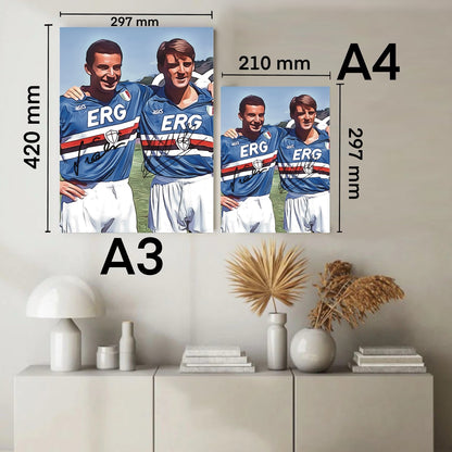 Gianluca Vialli & Roberto Mancini Sampdoria Autografo Signature Series