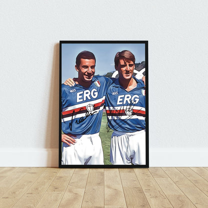 Gianluca Vialli & Roberto Mancini Sampdoria Autografo Signature Series