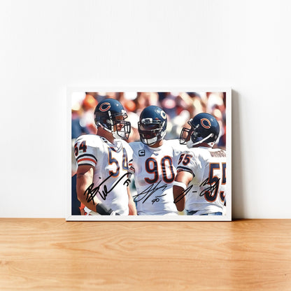 Brian Urlacher - Lance Briggs & Julius Peppers Best Trio in Chicago Bears History Autografo Signature Series NFL