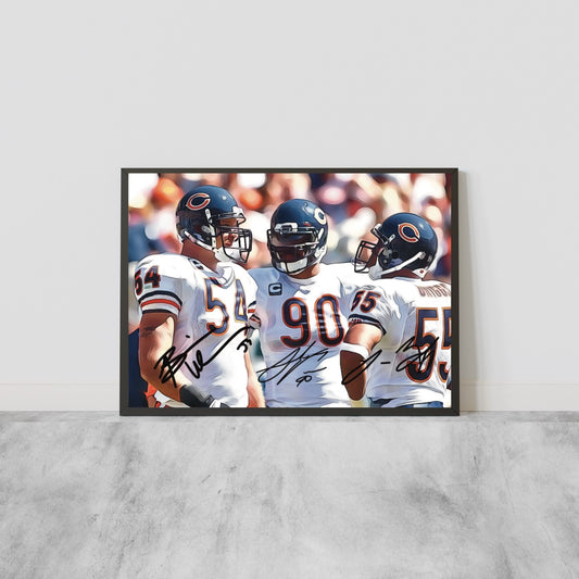 Brian Urlacher - Lance Briggs & Julius Peppers Best Trio in Chicago Bears History Autografo Signature Series NFL