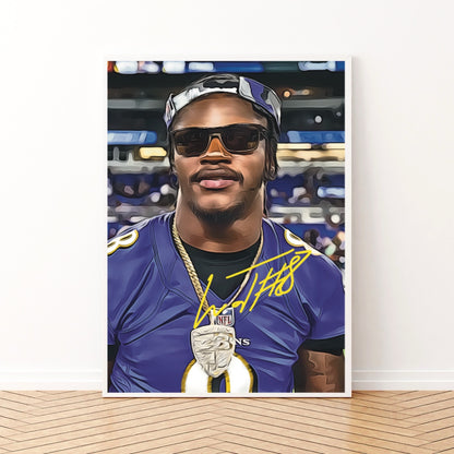 Lamar Jackson Baltimore Ravens MVP Autografo Signature Series NFL