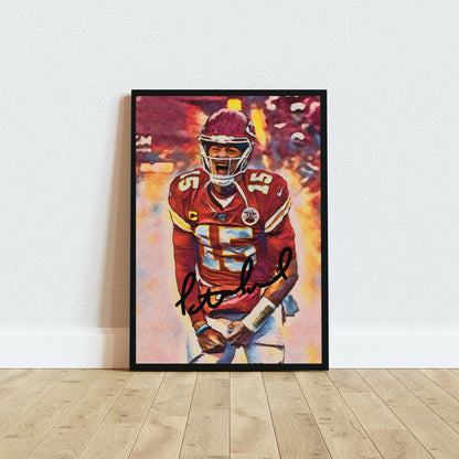 Patrick Mahomes Kansas City Chiefs Iconic Celebration Autografo Signature Series NFL SUPERBOWL